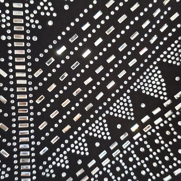 Verty Clear rhinestones mirror embellished black crop top Small show dance NWT - Picture 7 of 9